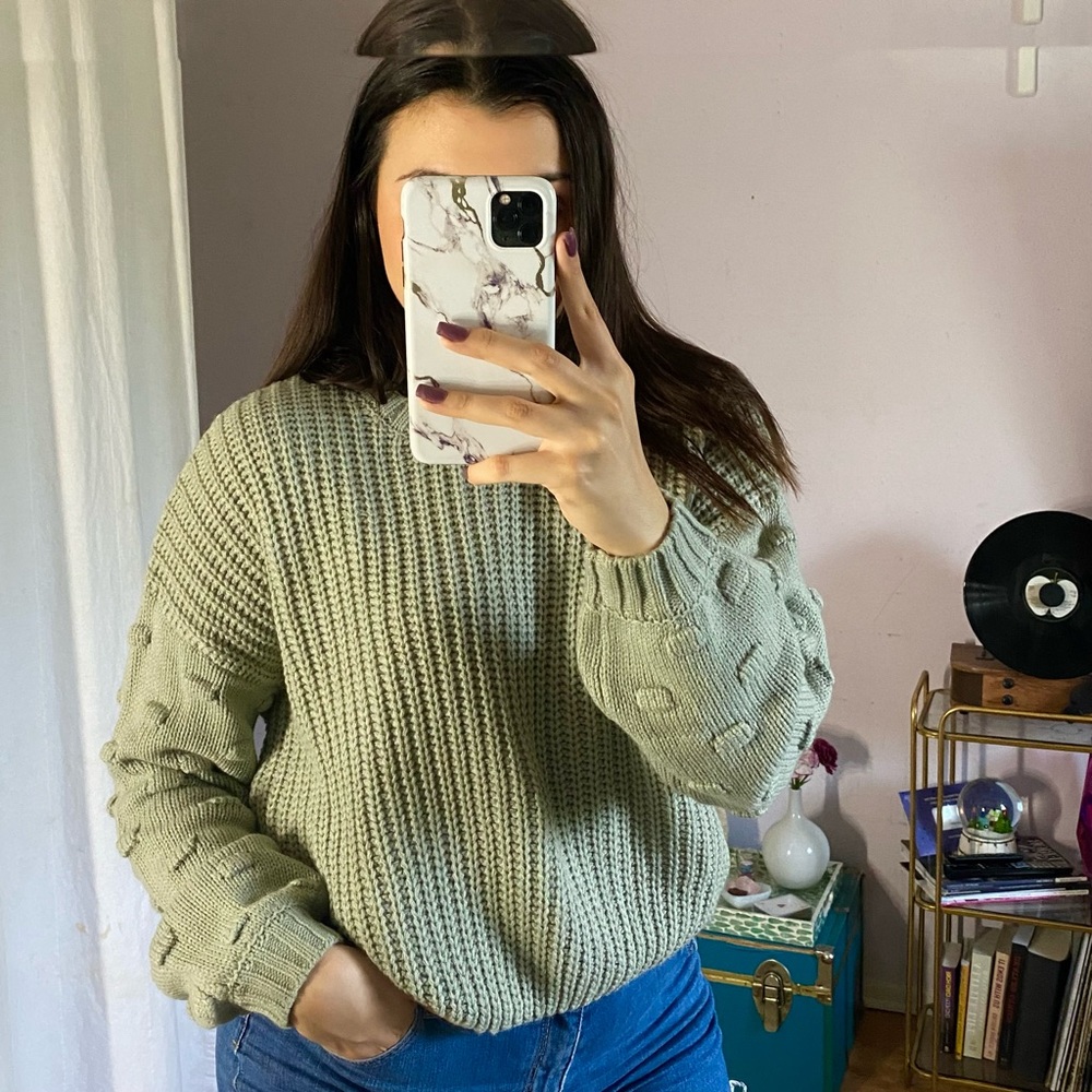 Green knit sweater